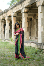 Mul cotton saree-Black