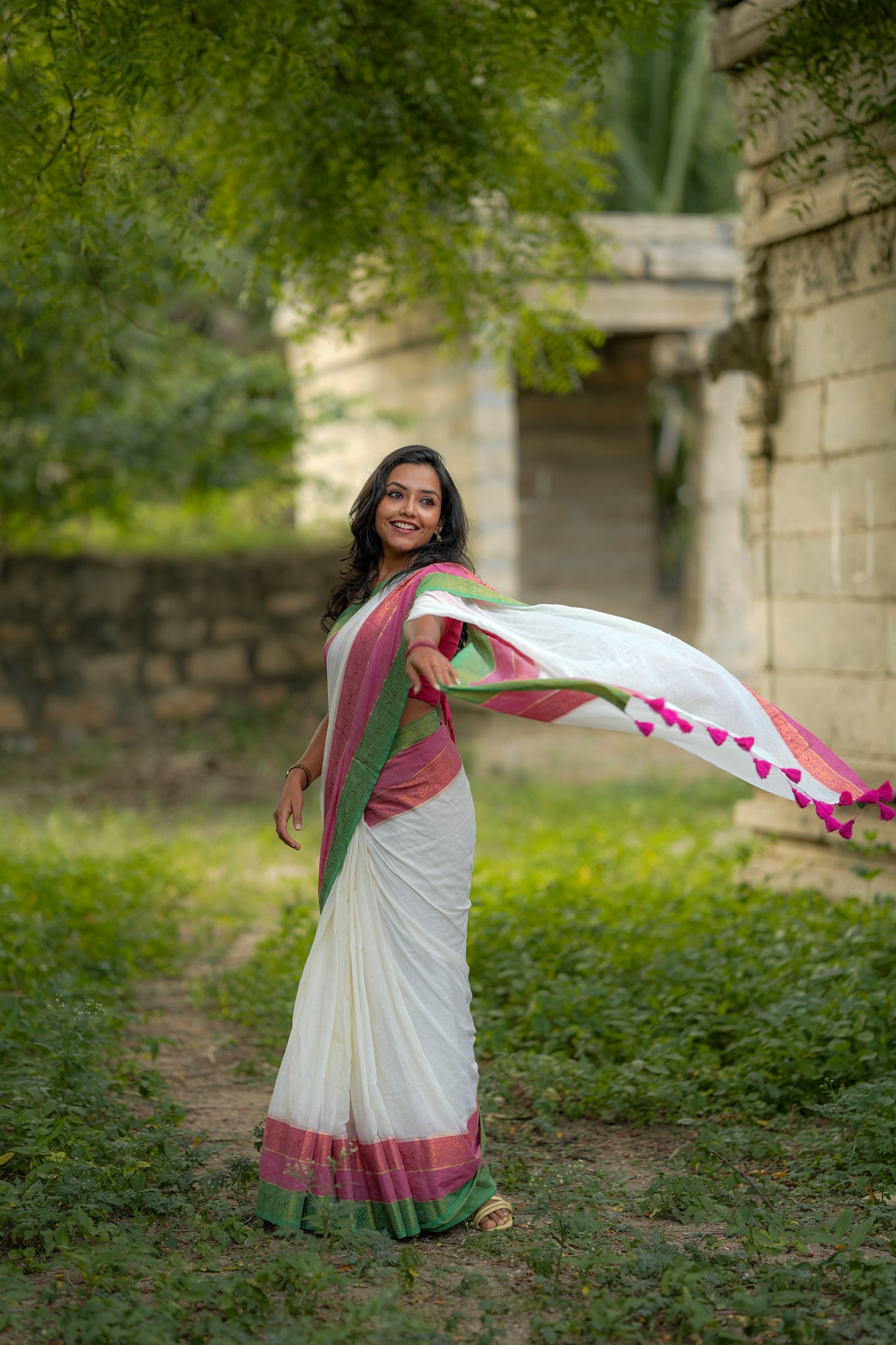 Mul cotton saree