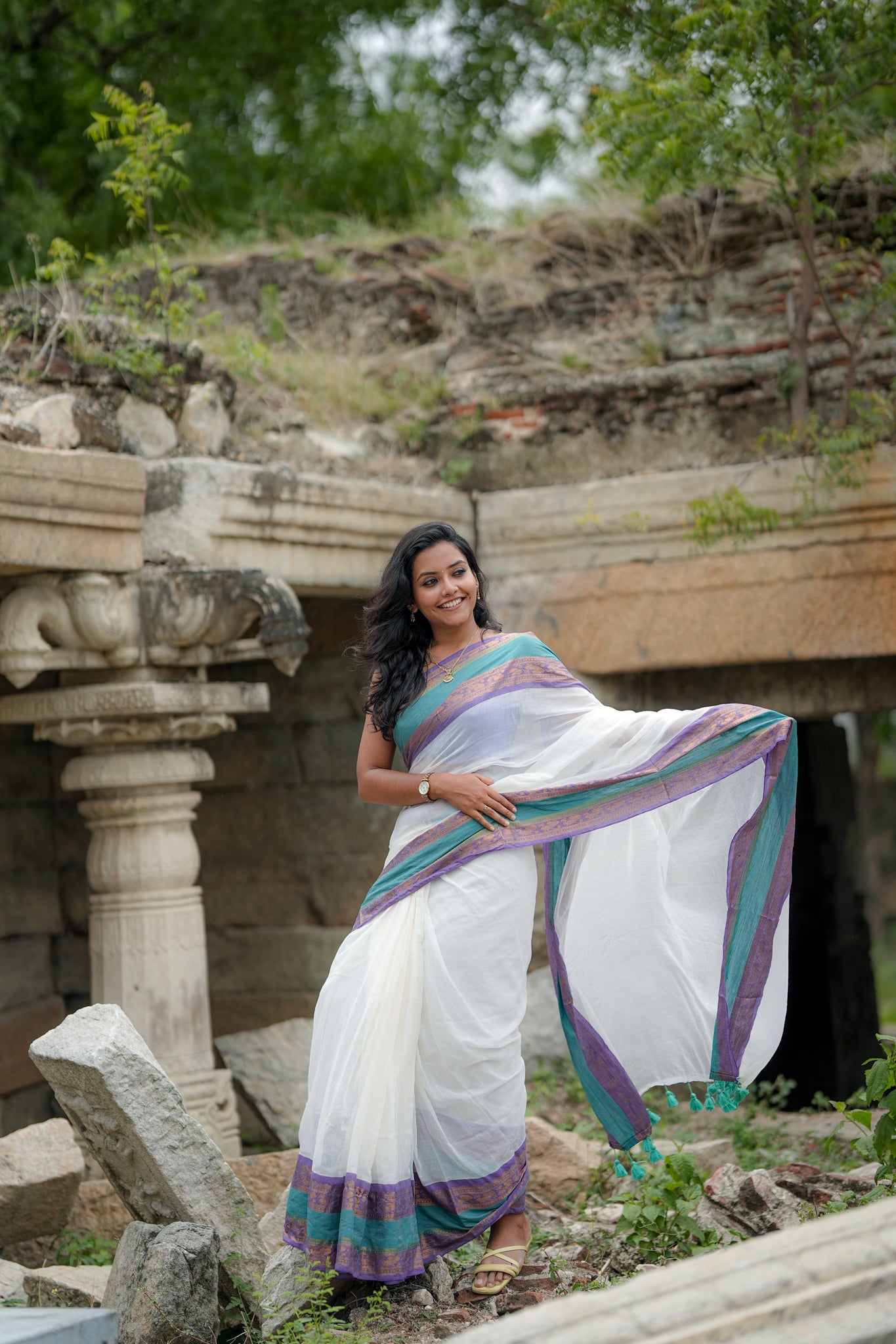 Mul cotton saree