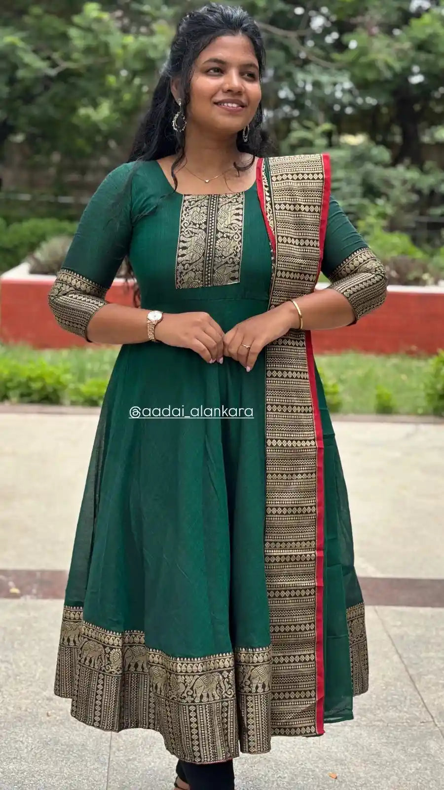 Narayanpet acotton anarkali with dupatta