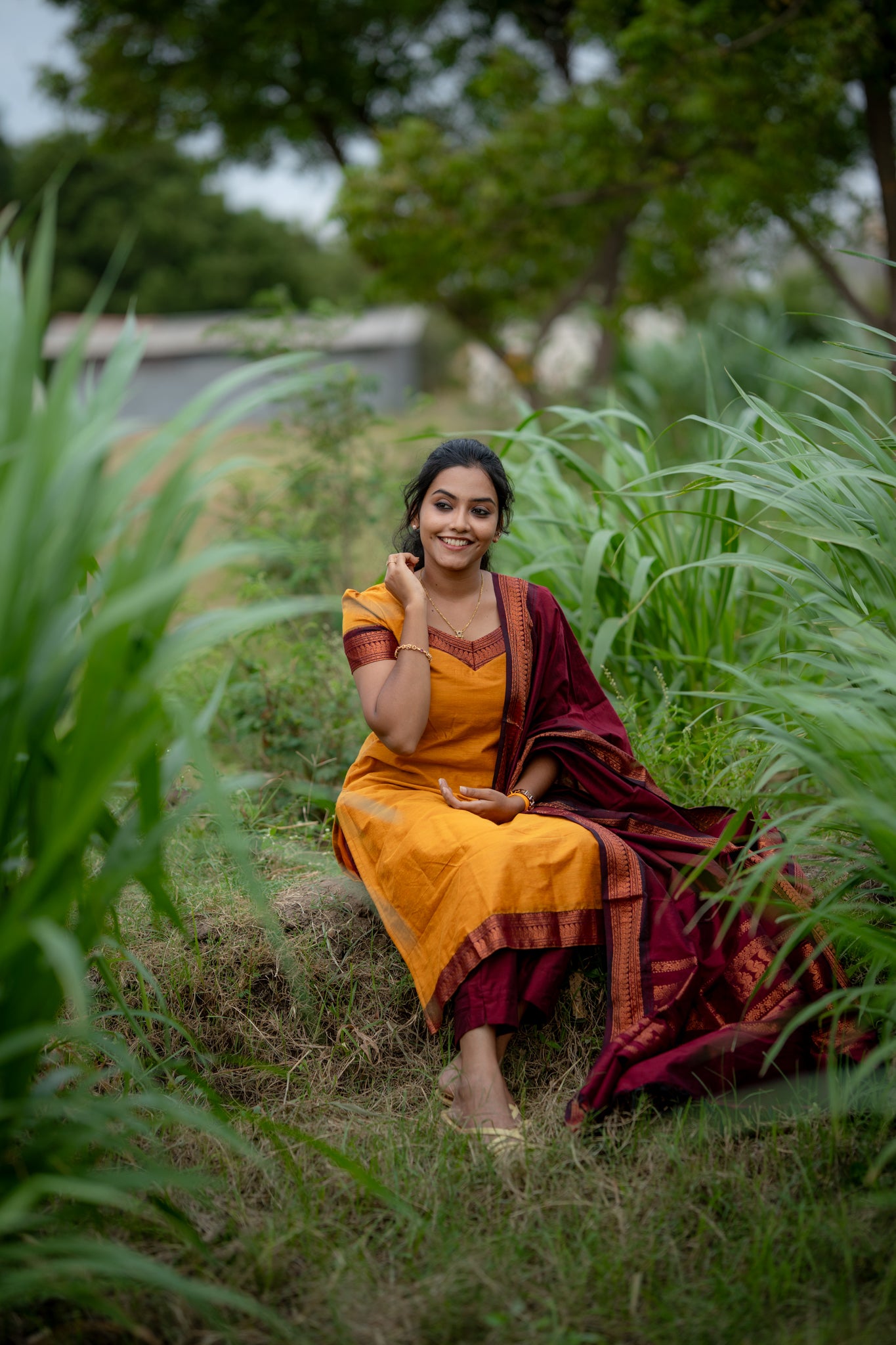 Manjal Kalyani silk cotton 3pc set