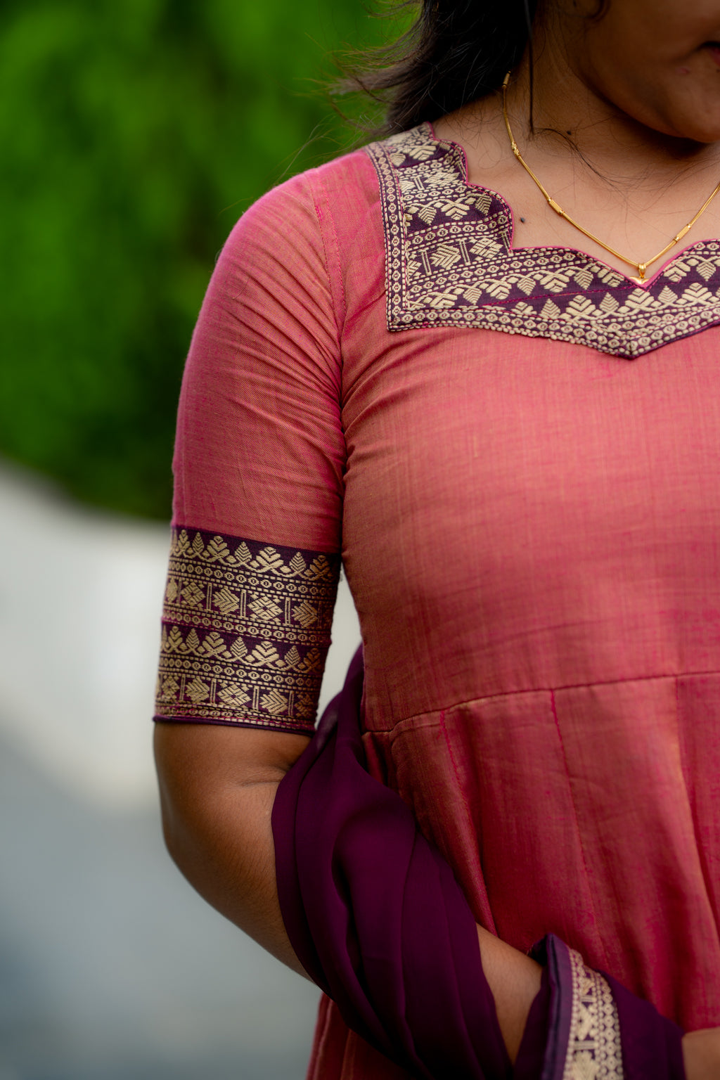 Narayanpet Cotton Anarkali with Georgette Dupatta
