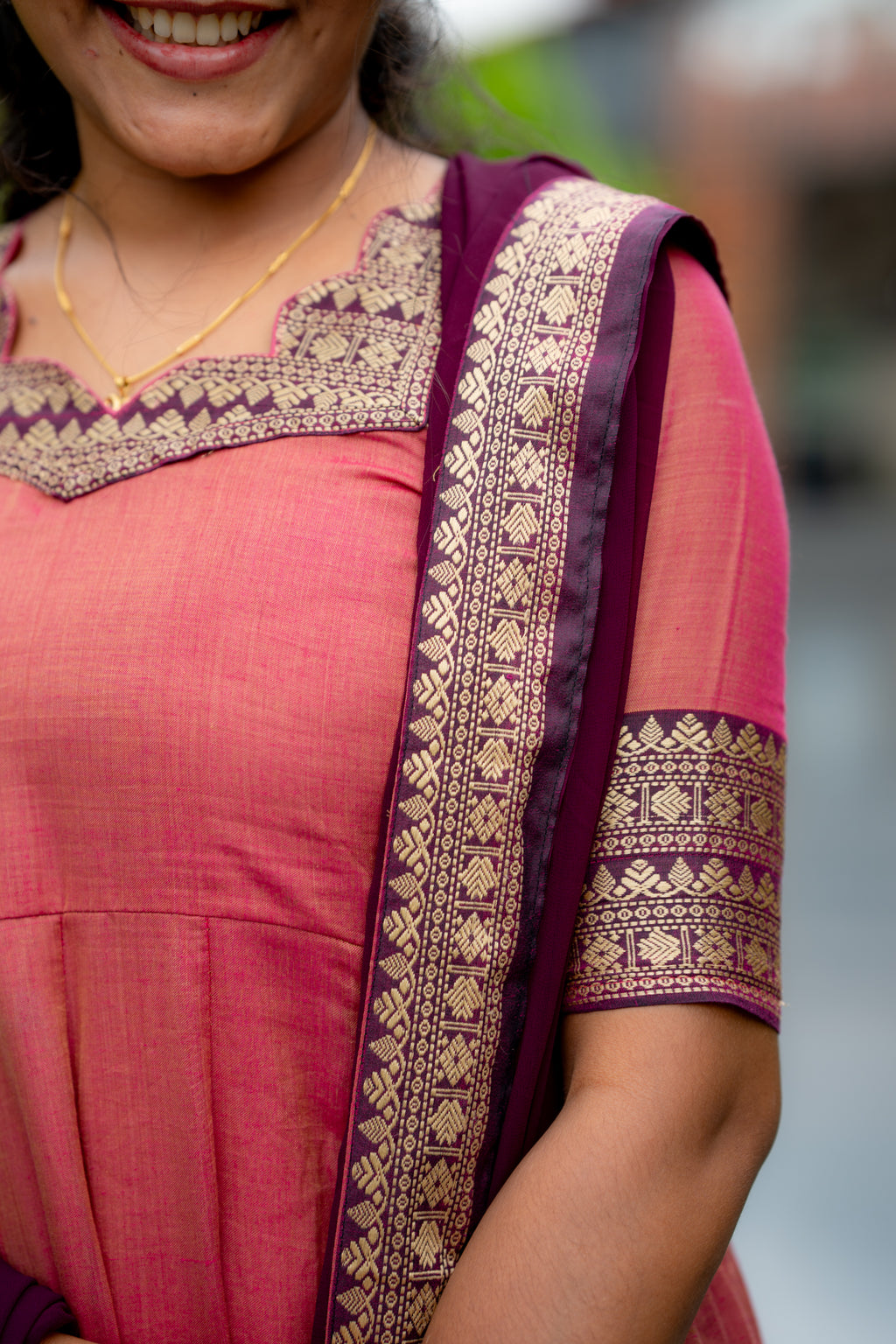 Narayanpet Cotton Anarkali with Georgette Dupatta