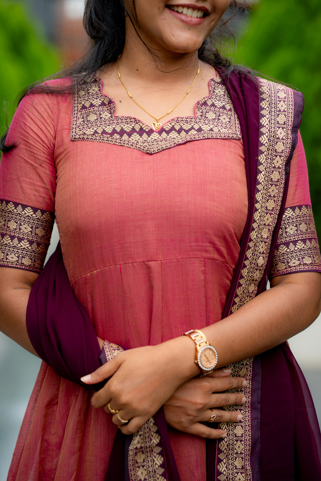 Narayanpet Cotton Anarkali with Georgette Dupatta