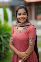 Narayanpet Cotton Anarkali with Georgette Dupatta