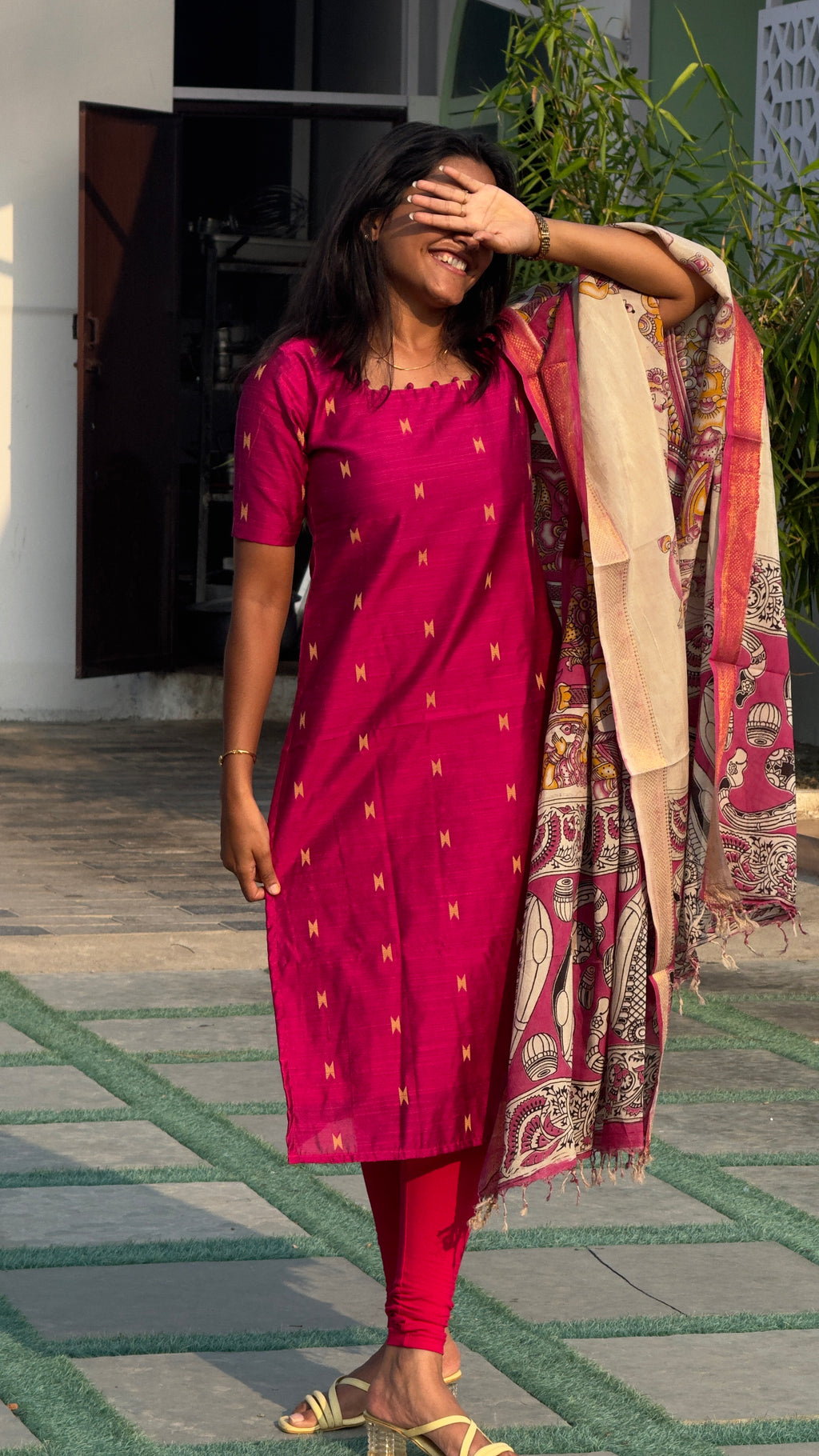 Raw Silk - Kalamkari dupatta