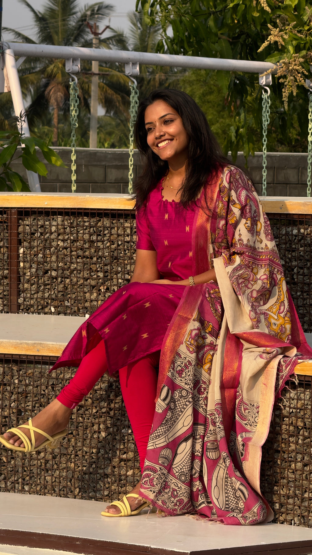 Raw Silk - Kalamkari dupatta