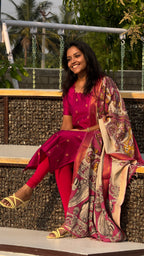Raw Silk - Kalamkari dupatta