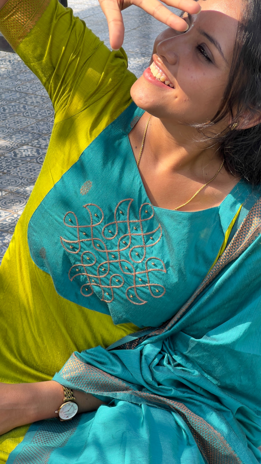 Kalyani Kolam Kurti & Dupatta