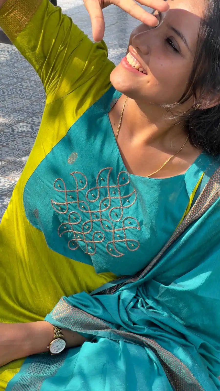 Kalyani Kolam Kurti & Dupatta
