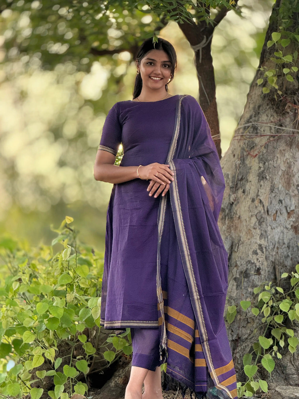 Narayanpet cotton A-line 3 pc set