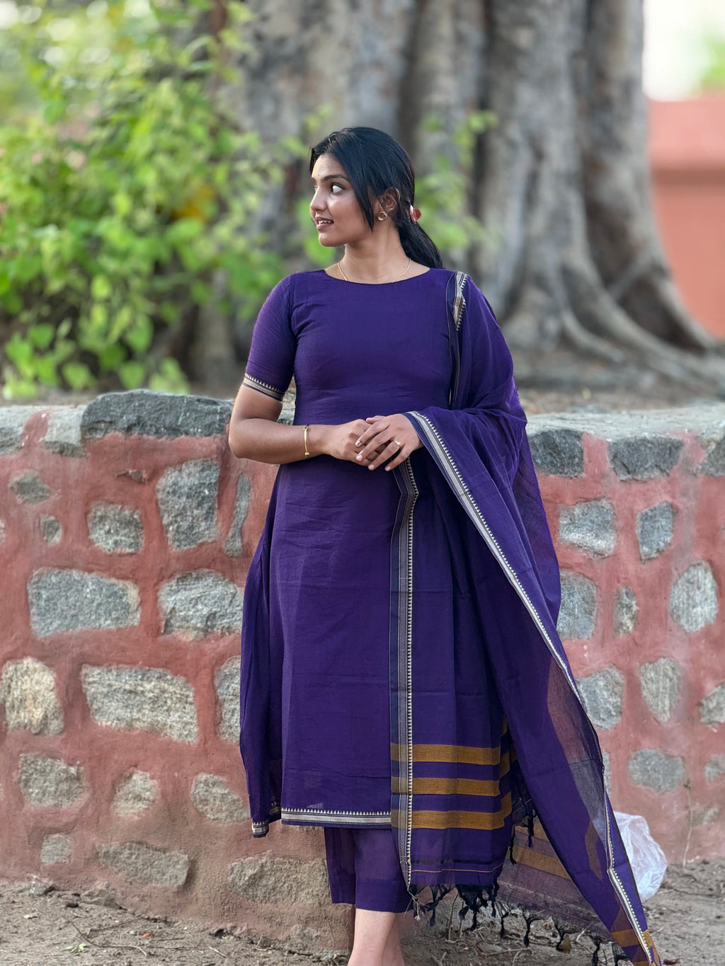 Narayanpet cotton A-line 3 pc set