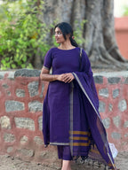 Narayanpet cotton A-line 3 pc set