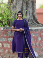 Narayanpet cotton A-line 3 pc set