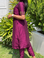 Vichithra silk co-ord hand embroidered