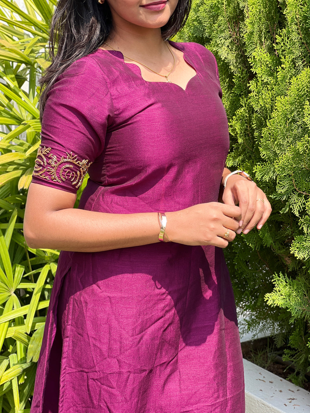 Vichithra silk co-ord hand embroidered