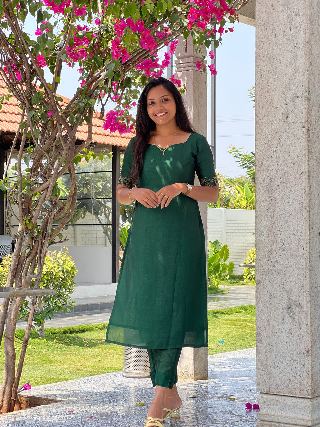 Vichithra silk co-ord hand embroidered