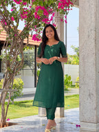 Vichithra silk co-ord hand embroidered