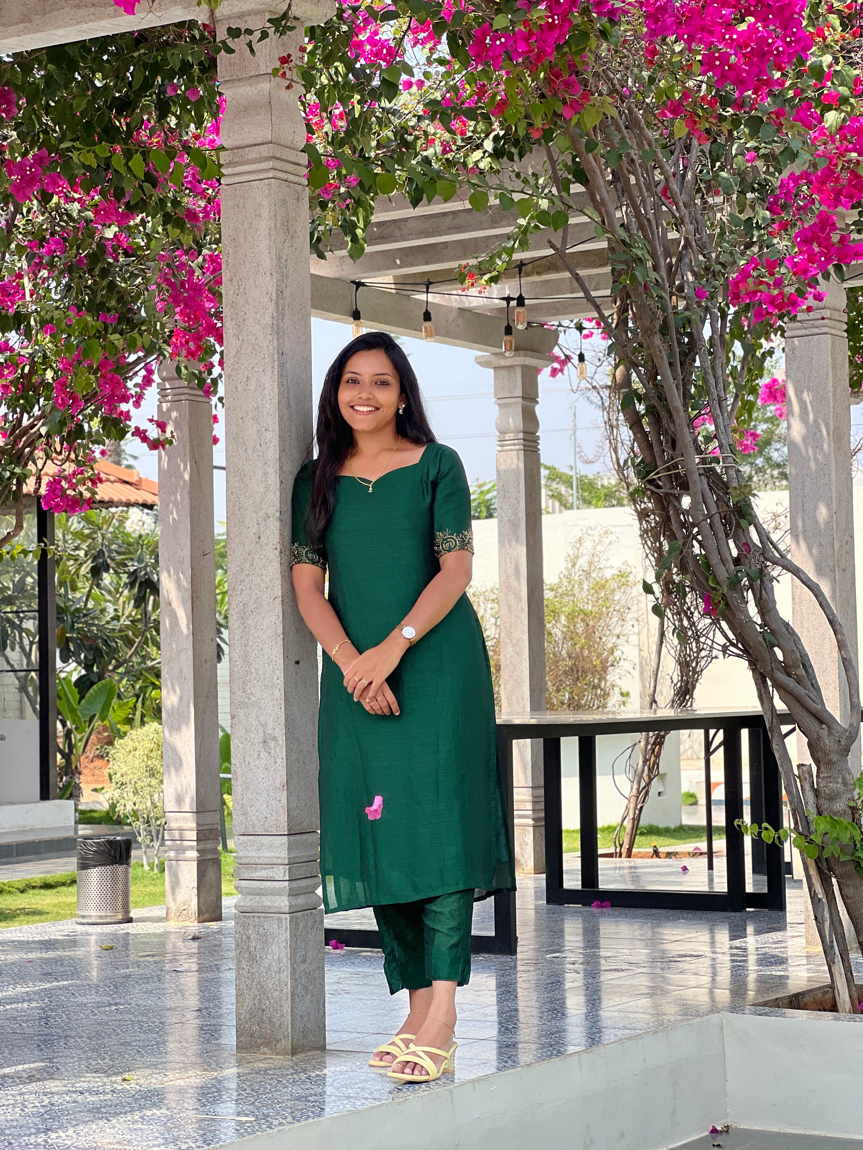Vichithra silk co-ord hand embroidered