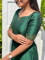 Vichithra silk co-ord hand embroidered