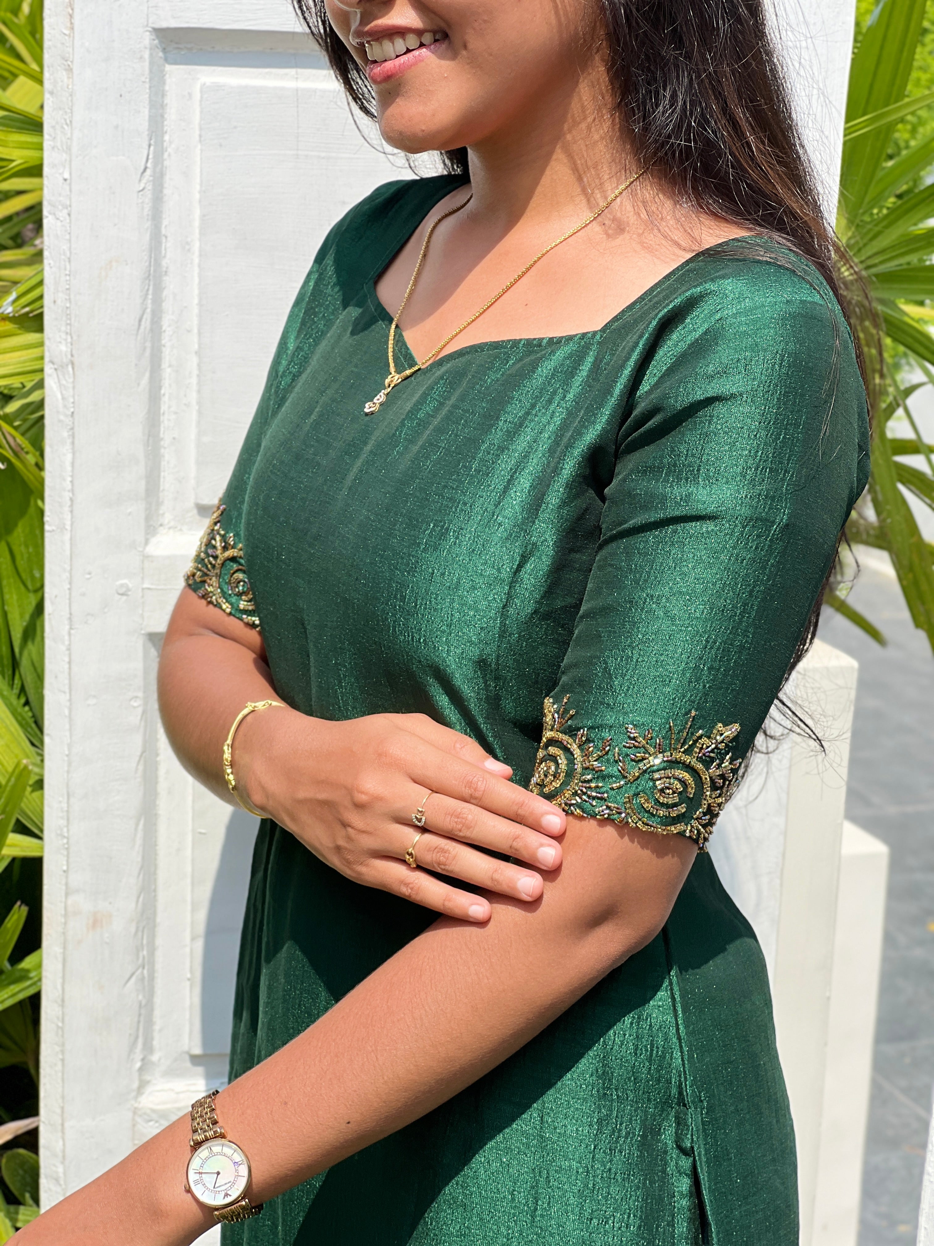Vichithra silk co-ord hand embroidered
