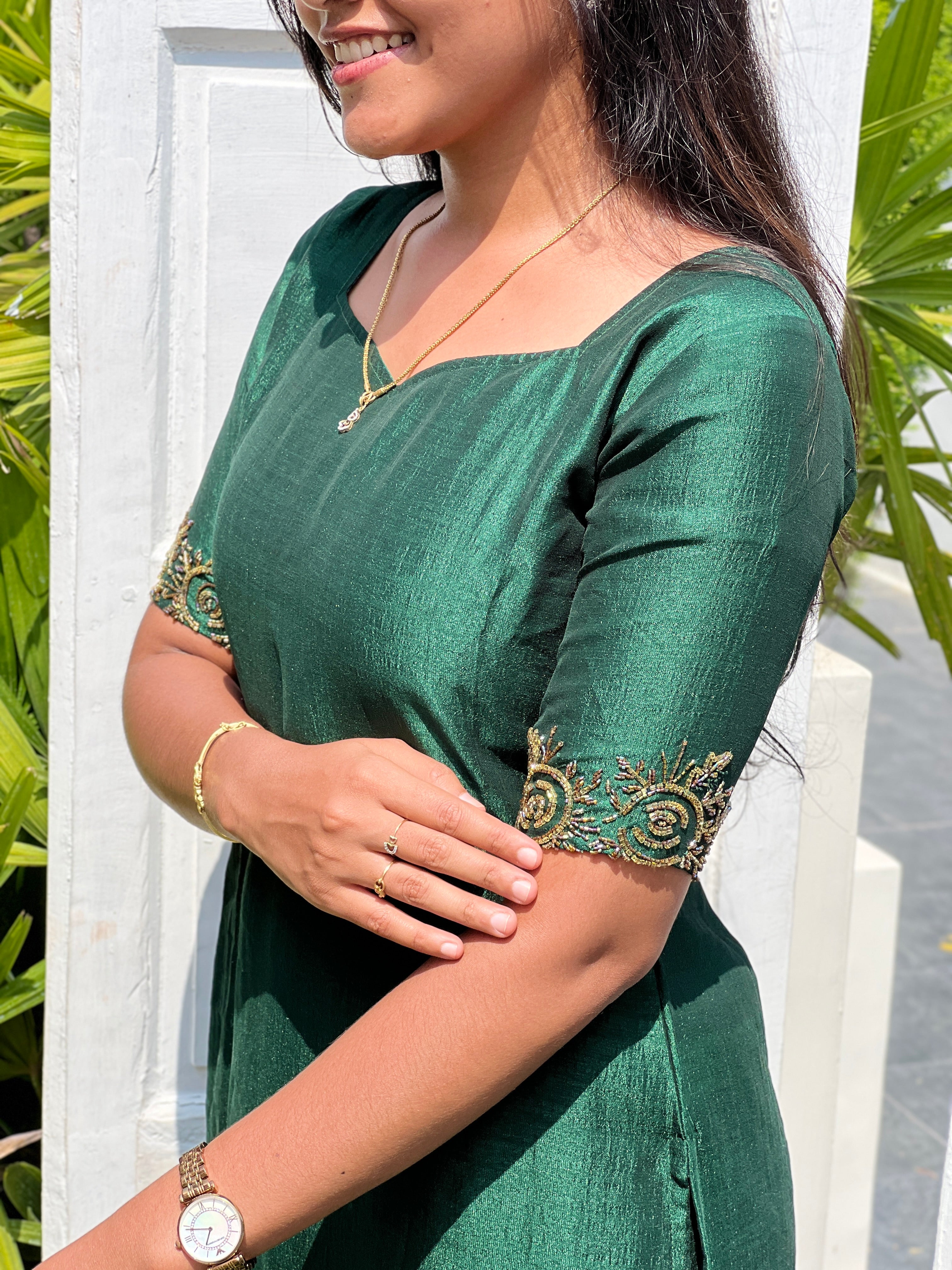 Vichithra silk co-ord hand embroidered