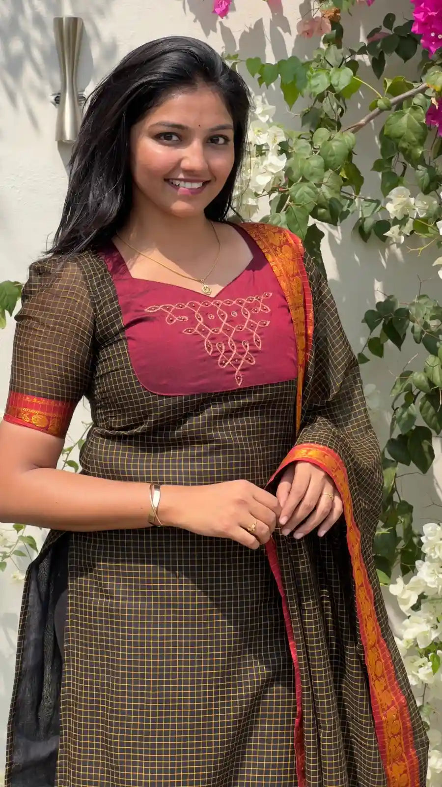 Kalyani Kolam kurti & dupatta