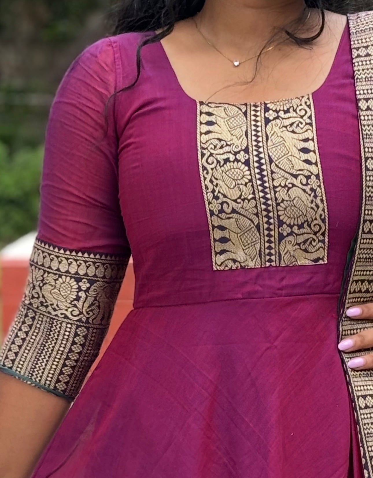 Narayanpet acotton anarkali with dupatta
