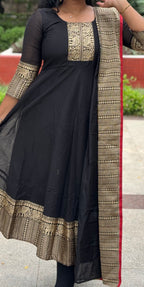 Narayanpet acotton anarkali with dupatta