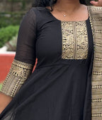 Narayanpet acotton anarkali with dupatta
