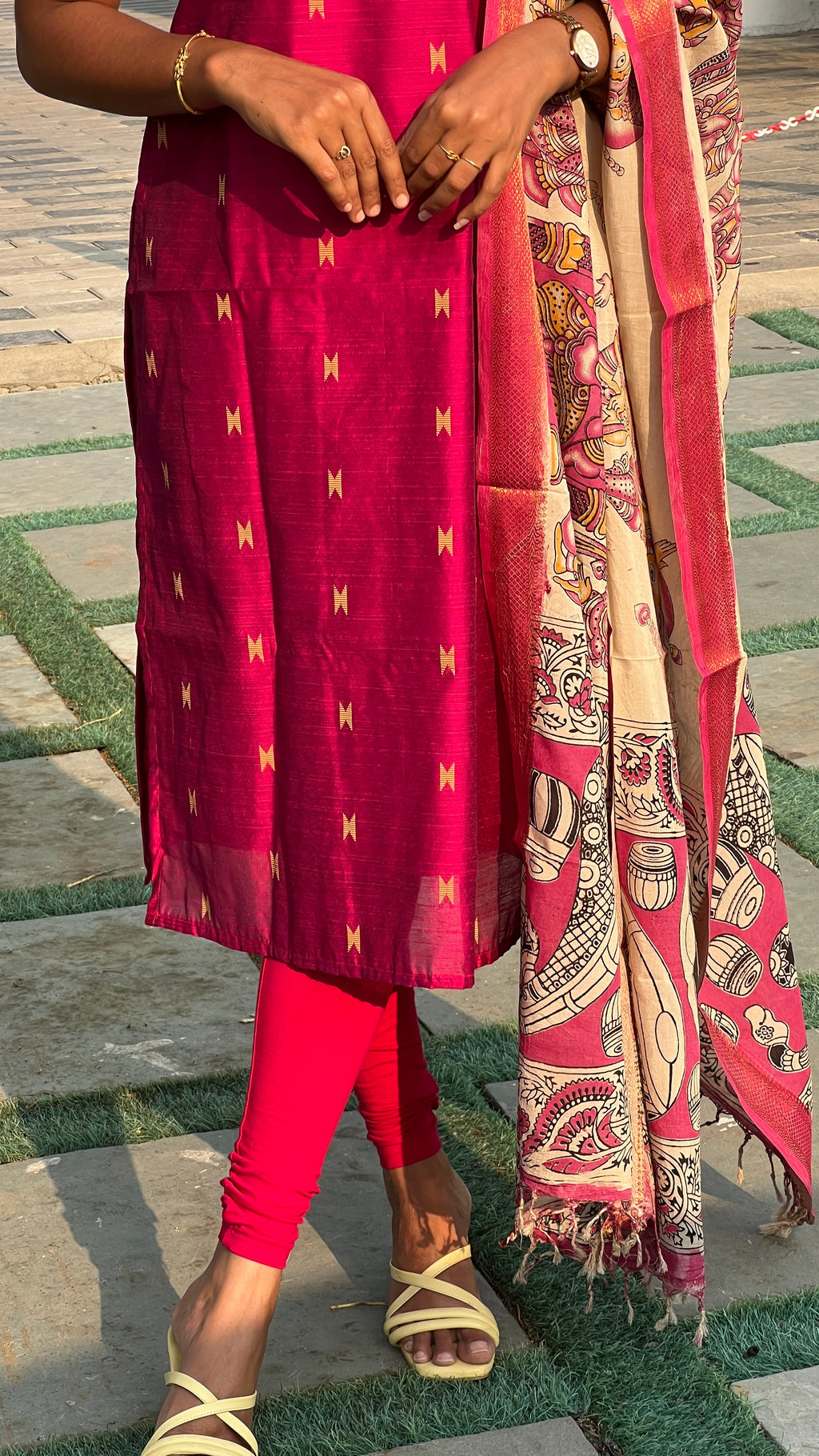 Raw Silk - Kalamkari dupatta