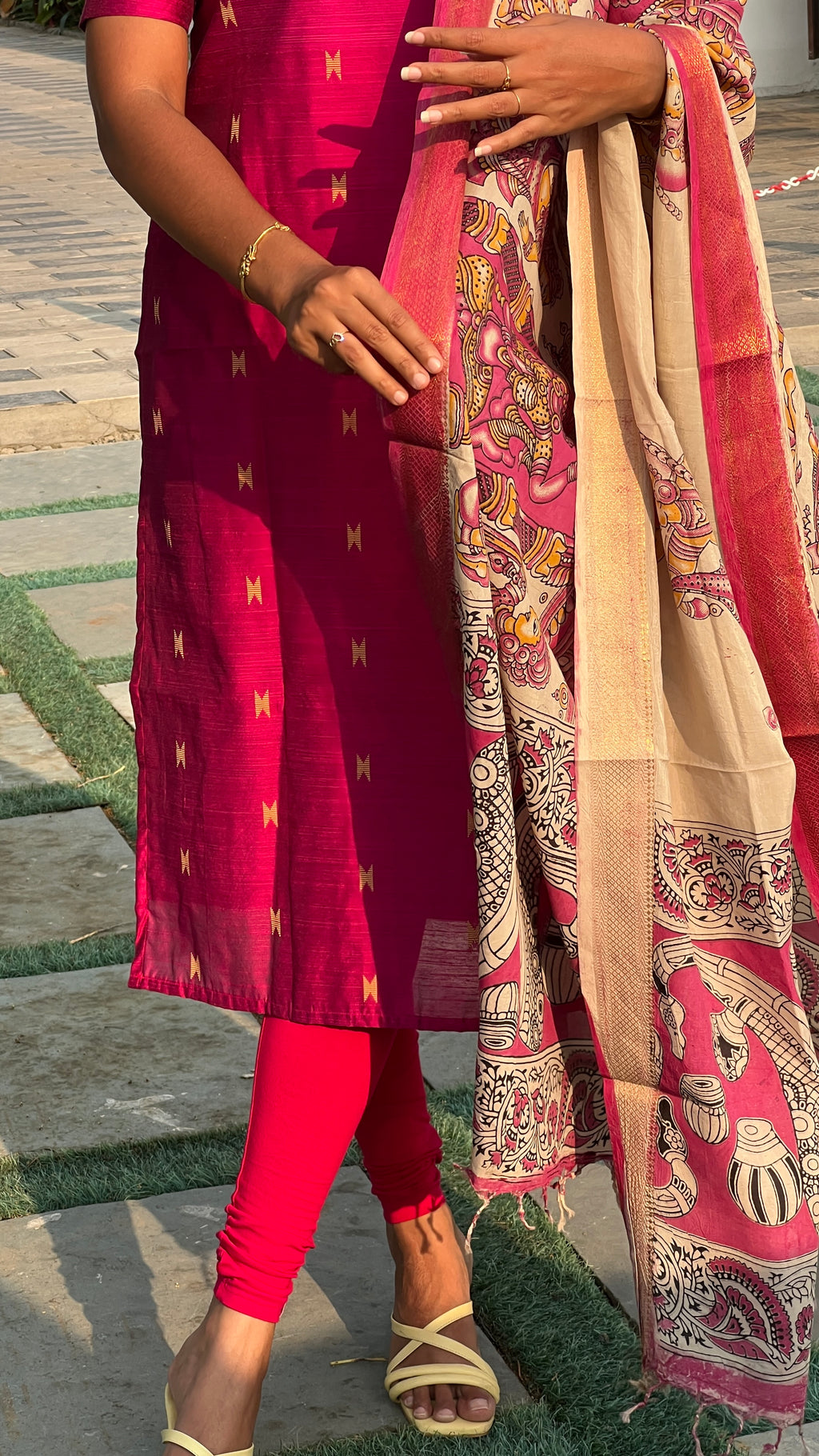 Raw Silk - Kalamkari dupatta