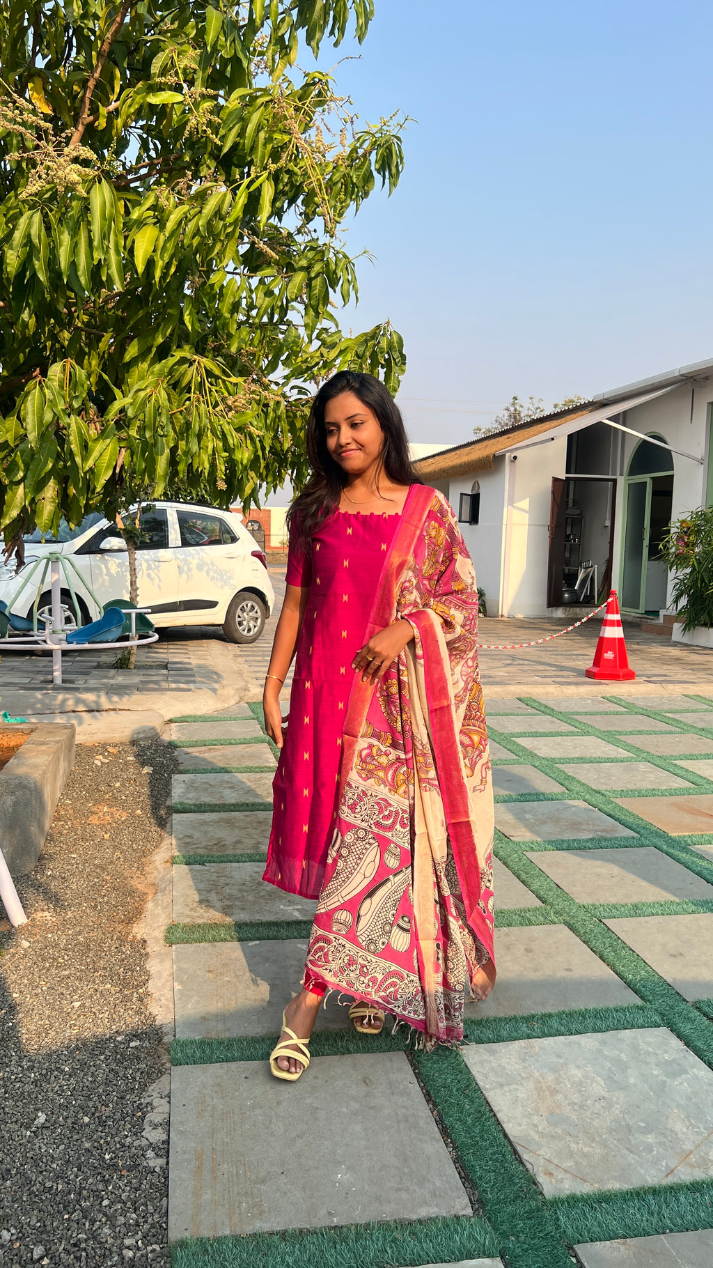 Raw Silk - Kalamkari dupatta