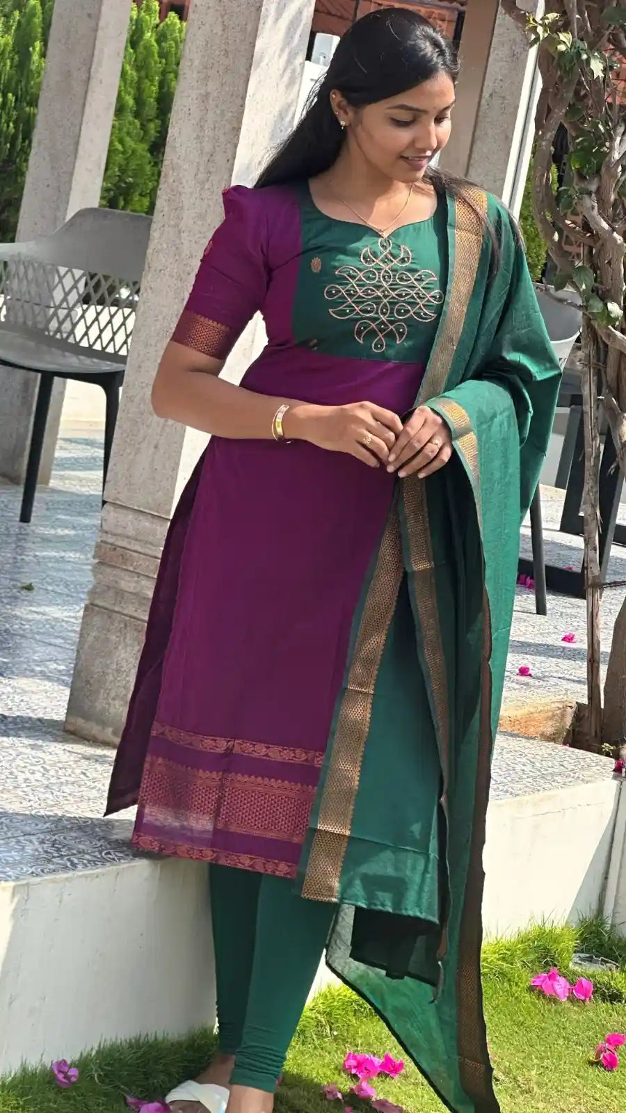 Kalyani Kolam Kurti & Dupatta