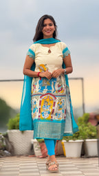 Dola silk kurti & georgette dupatta