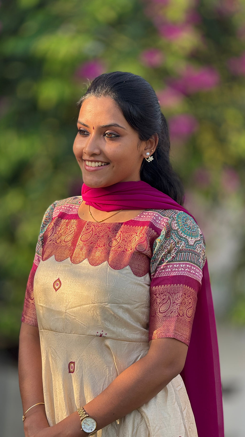 Dola silk anarkali with dupatta