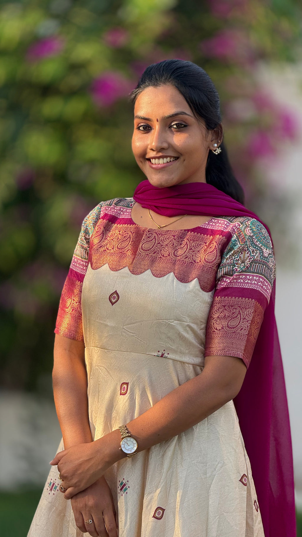 Dola silk anarkali with dupatta