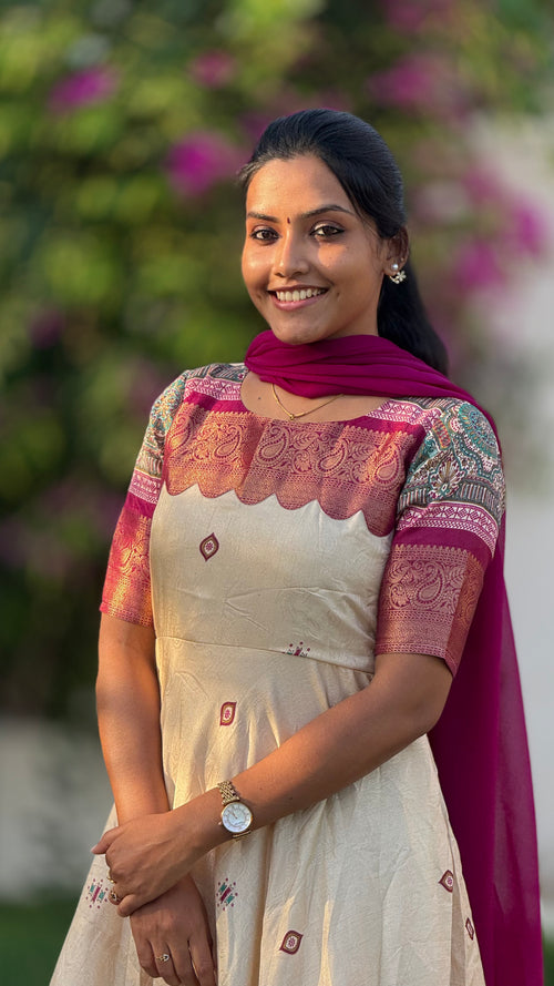 Dola silk anarkali with dupatta