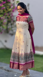 Dola silk anarkali with dupatta