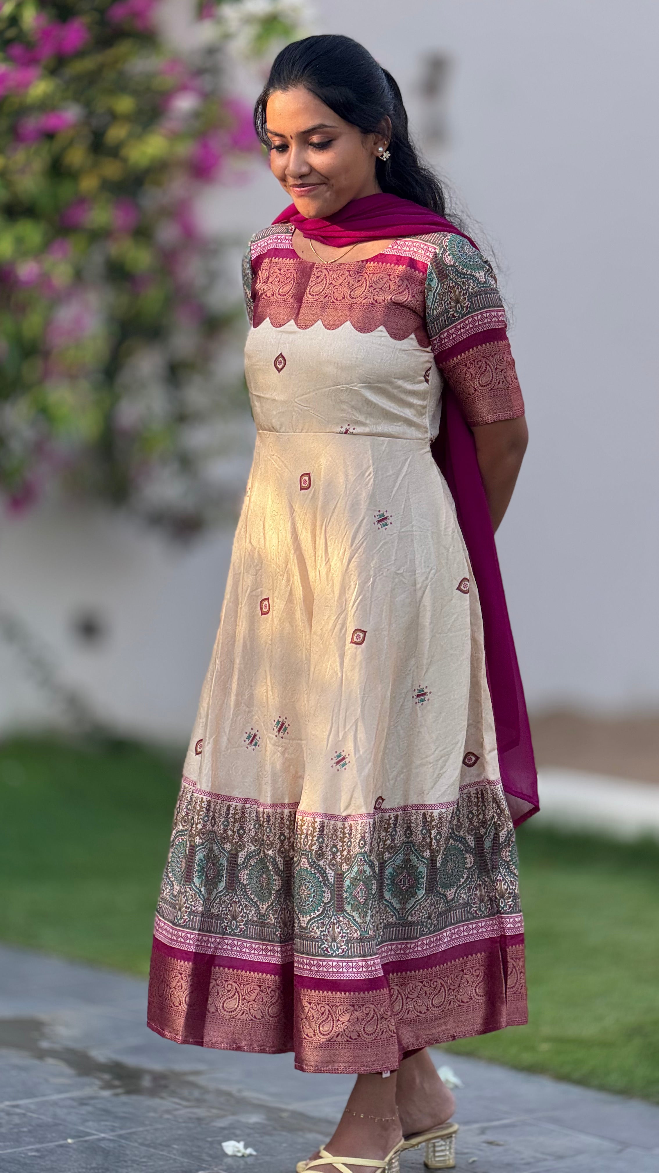 Dola silk anarkali with dupatta