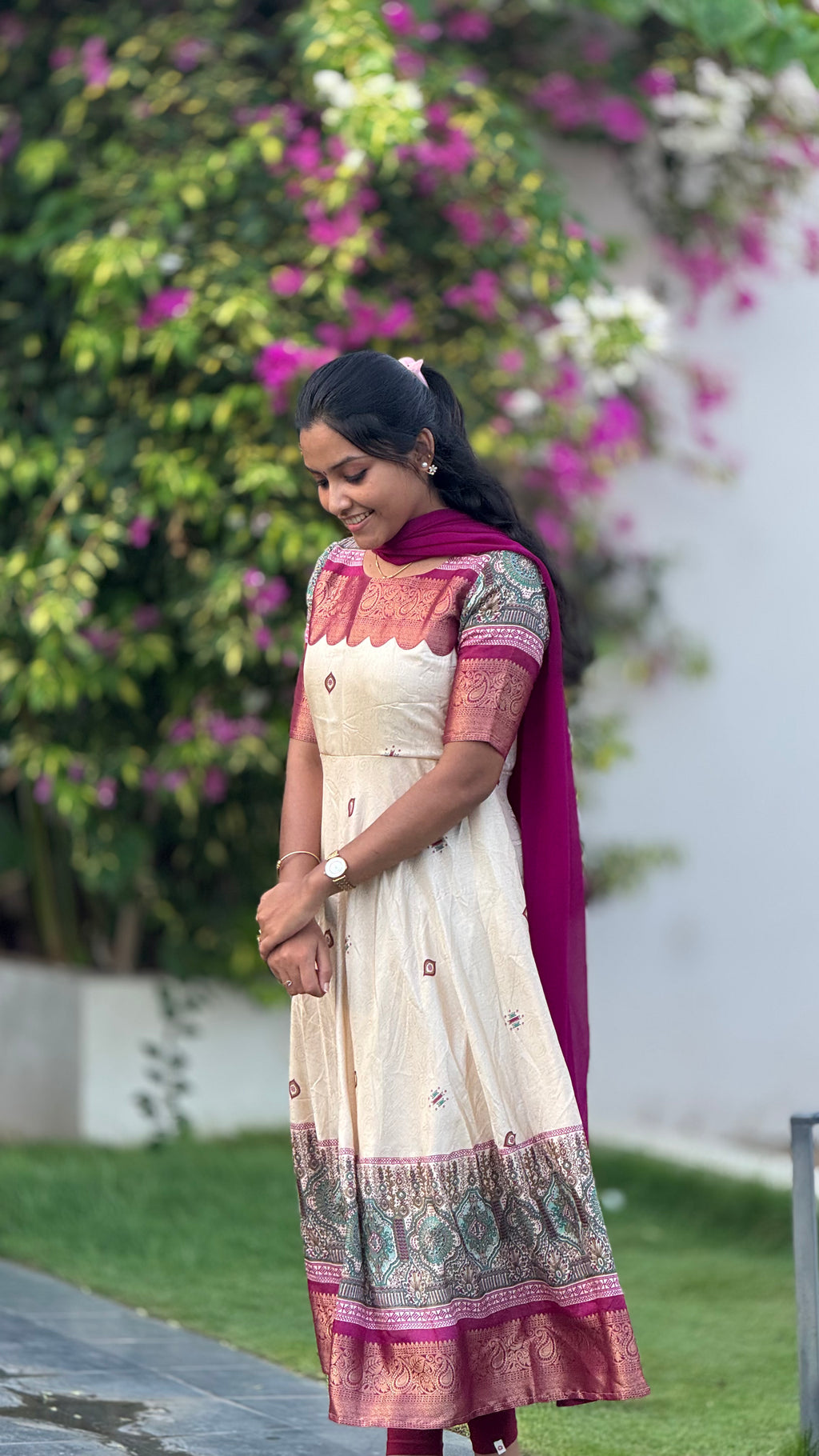 Dola silk anarkali with dupatta