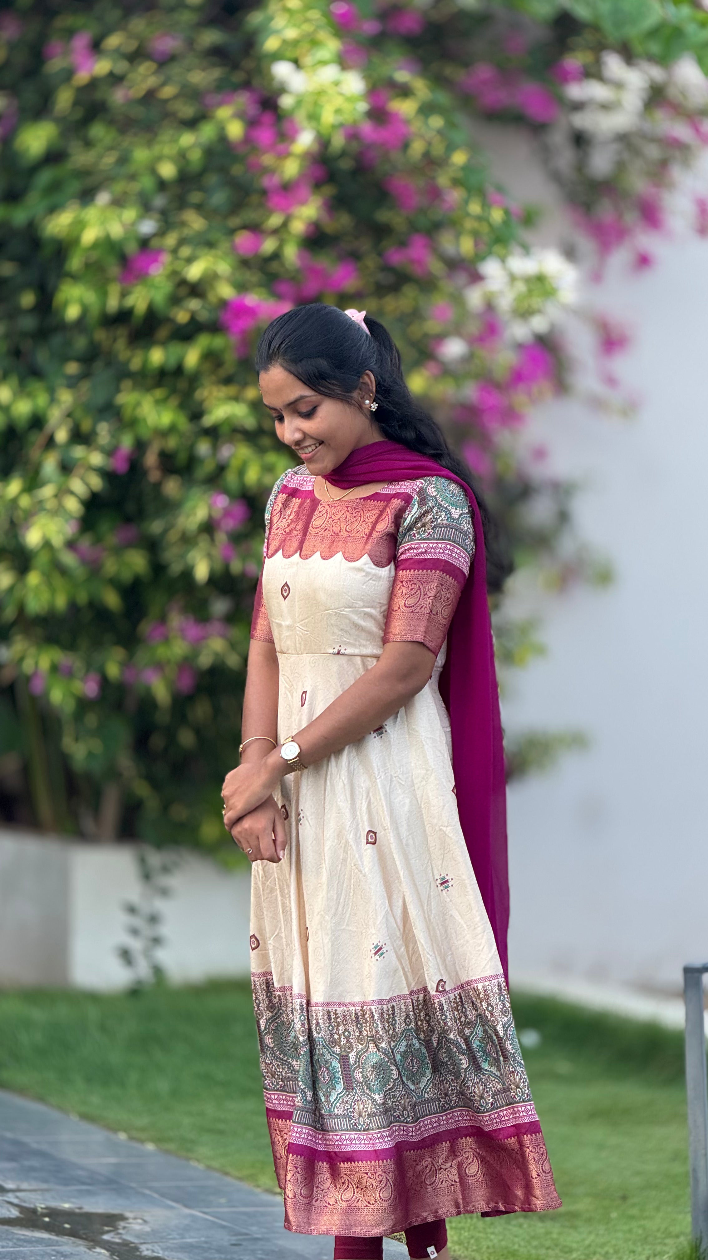 Dola silk anarkali with dupatta