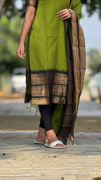 Kanchi cotton green black