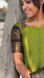 Kanchi cotton green black
