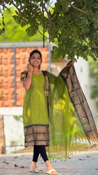 Kanchi cotton green black