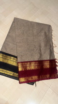 Ganga Jamuna grey Kattam saree