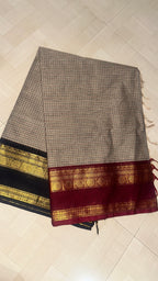 Ganga Jamuna grey Kattam saree