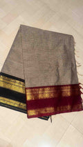 Ganga Jamuna grey Kattam saree
