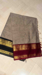 Ganga Jamuna grey Kattam saree