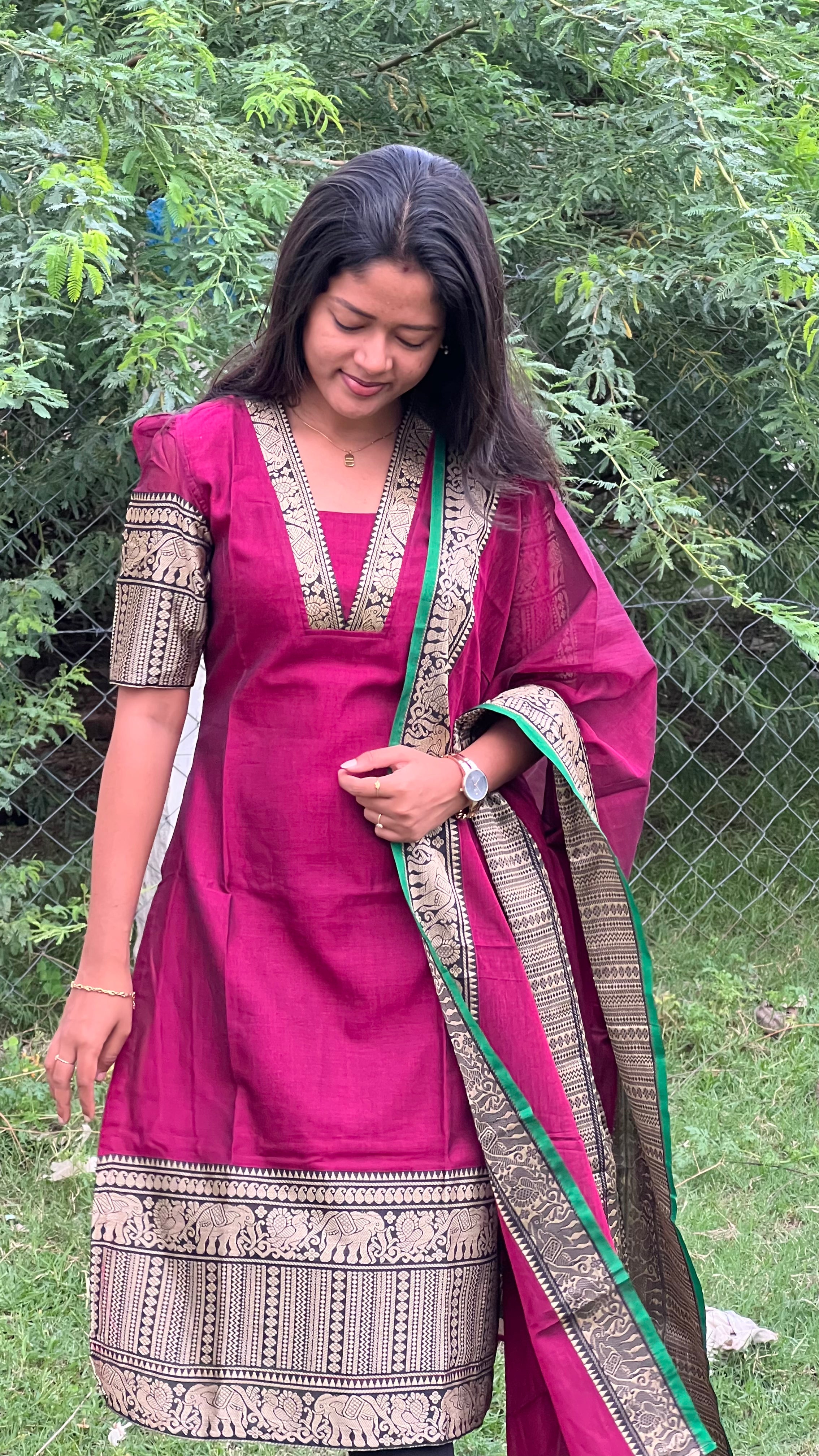 Narayanpet Cotton Deep Magenta